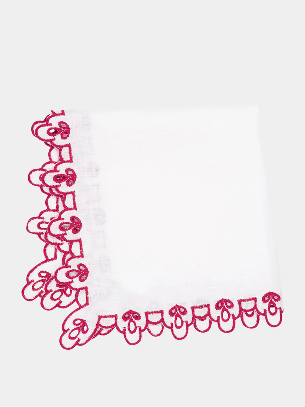 Amalfi Antistain Linen Placemat in Ivory and Red - Image 3