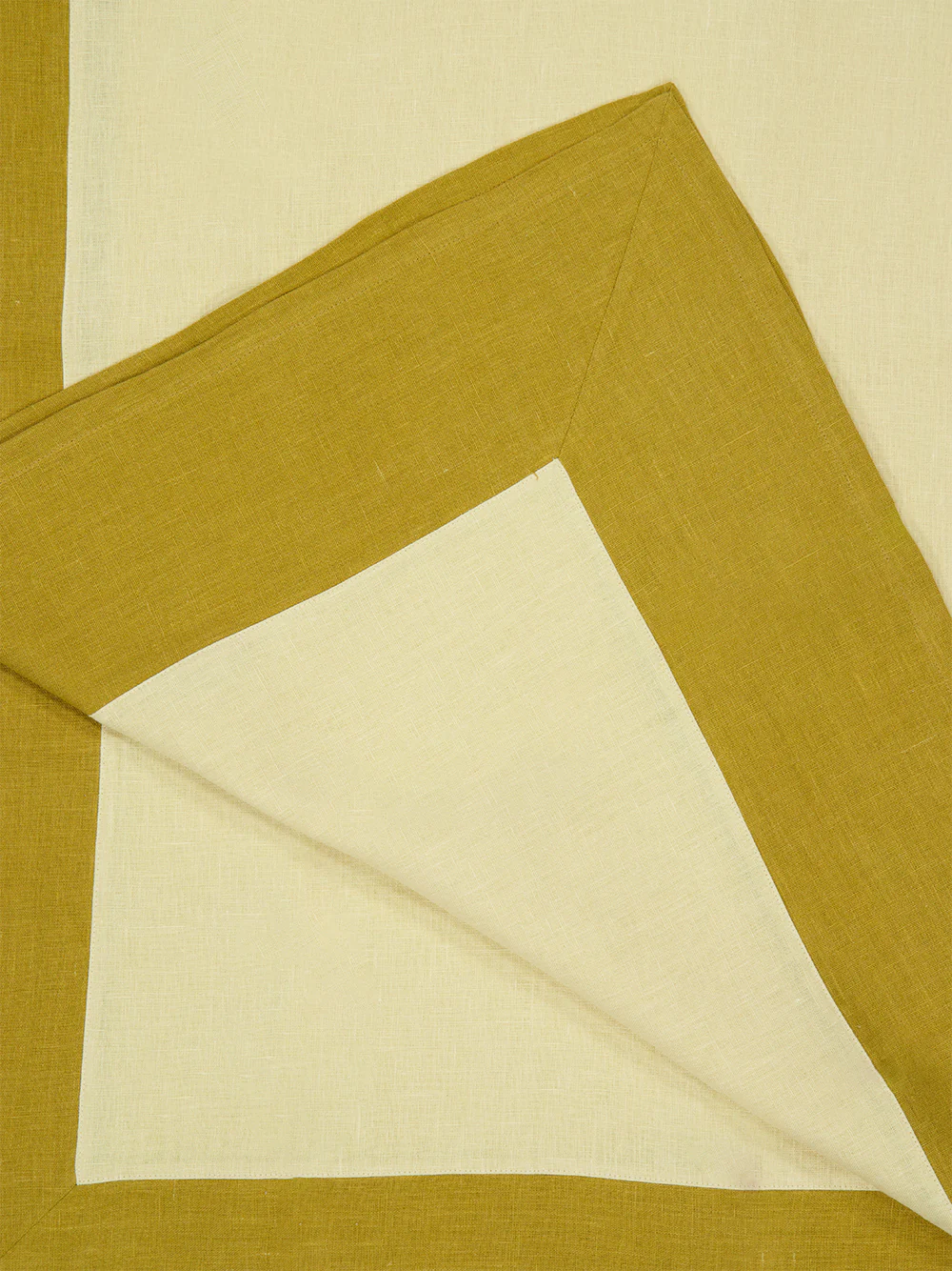 Bauhaus Linen Tablecloth in Mustard and Ivory - Image 3