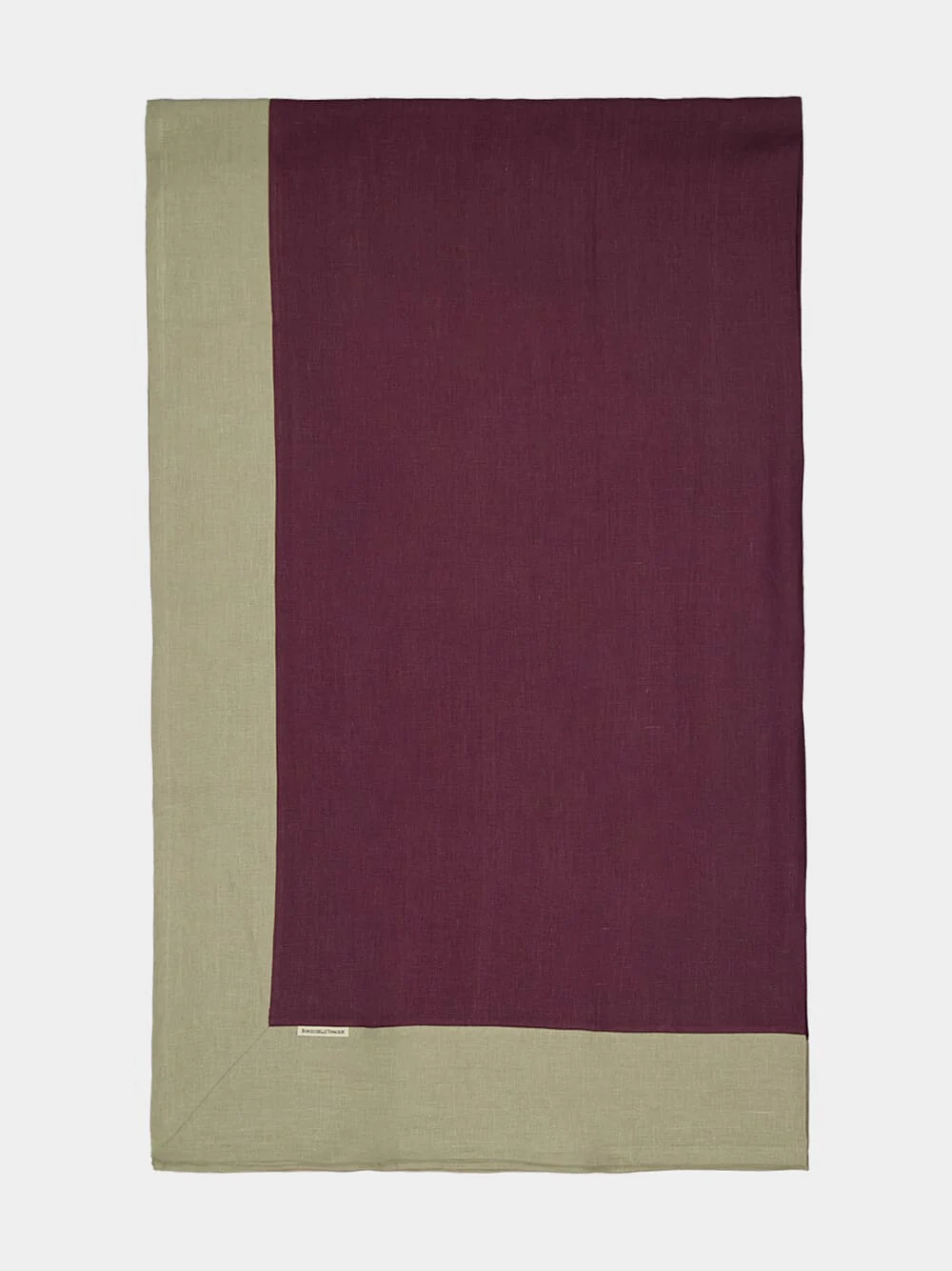 Bauhaus Linen Tablecloth in Plum and Sand