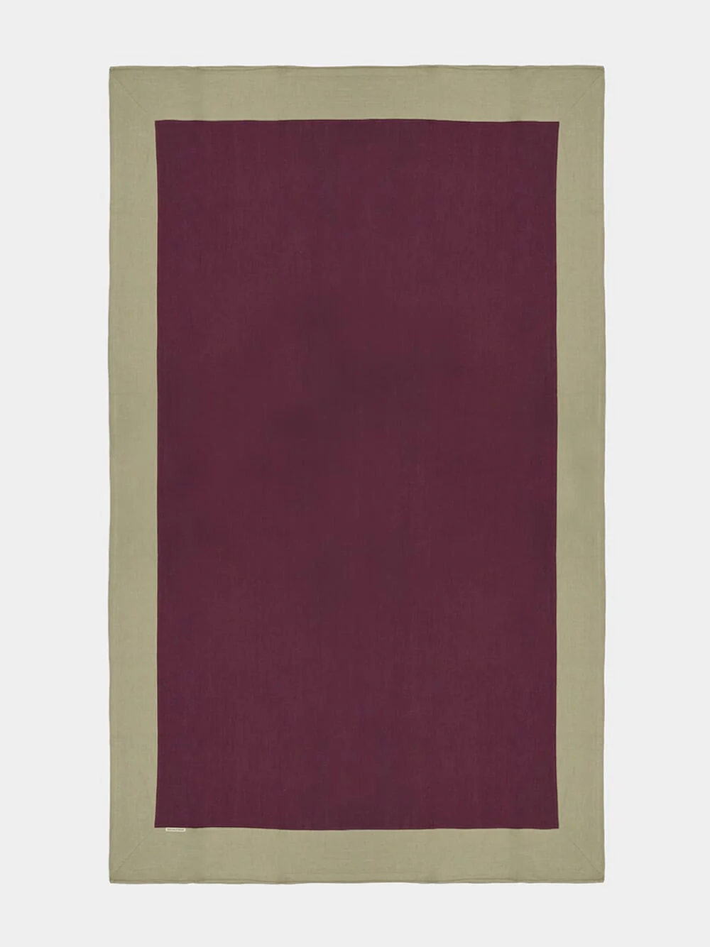 Bauhaus Linen Tablecloth in Plum and Sand - Image 2