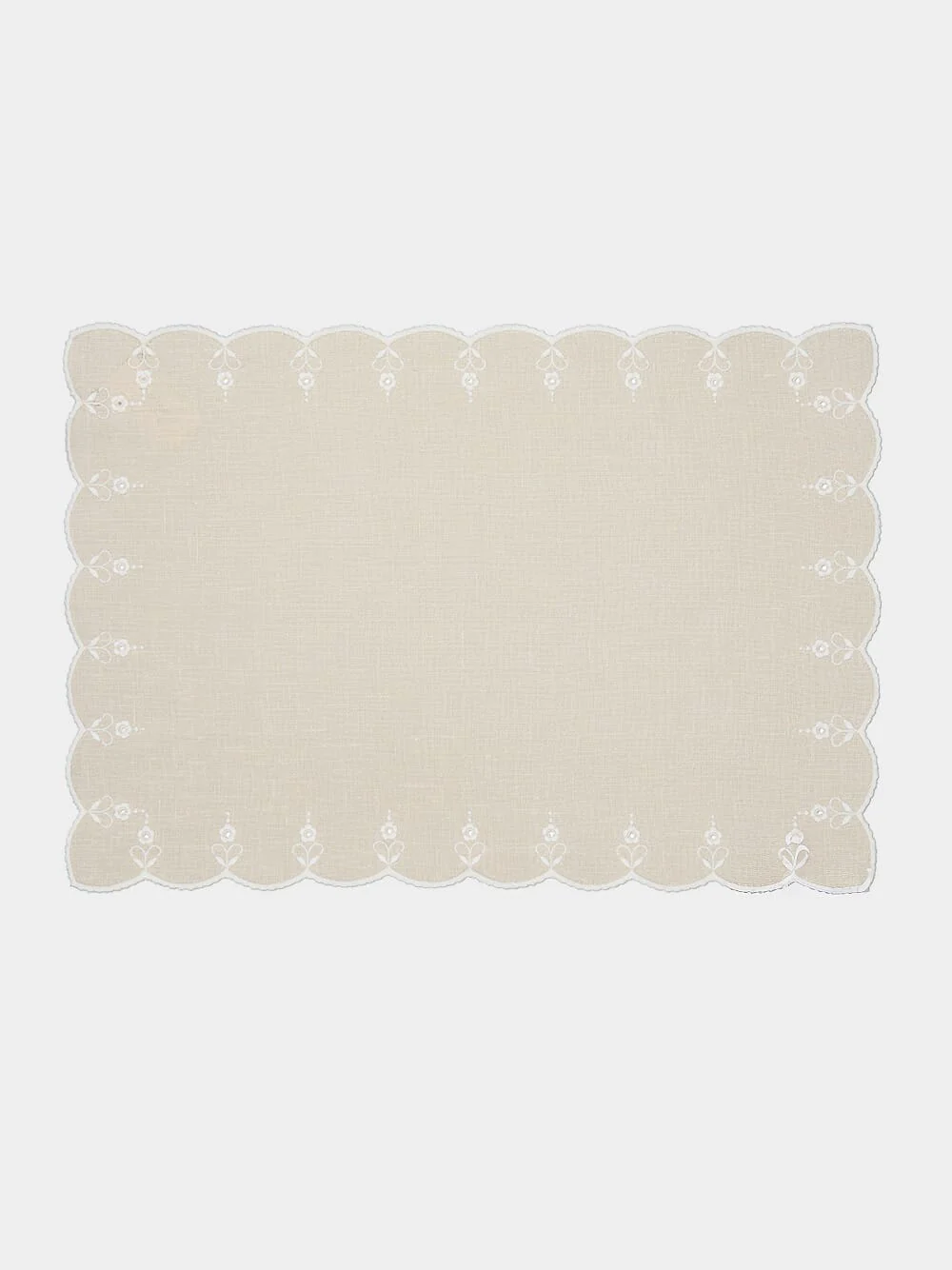 Carlotta Linen Placemat in Sea Salt and Ivory