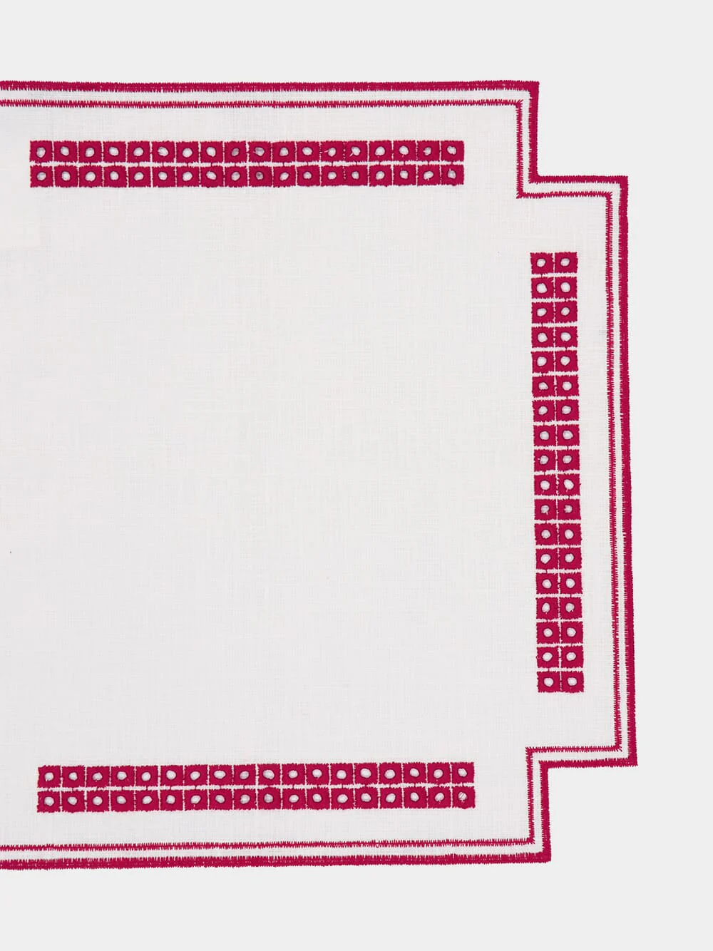 Erica Antistain Linen Placemat in Ivory and Red - Image 3