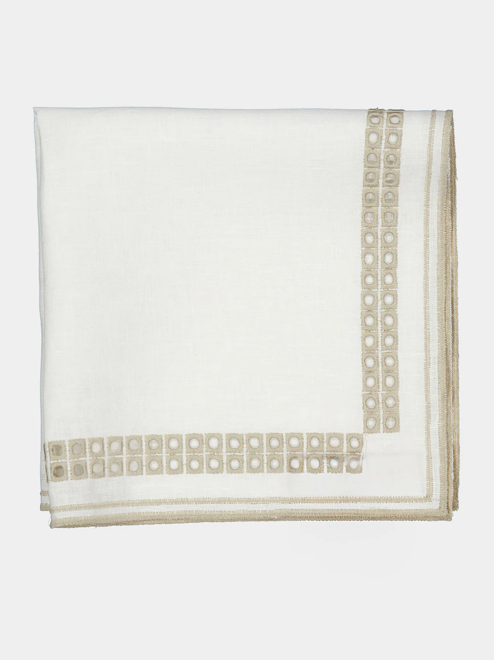 Erica Linen Napkin in Ivory and Mastice - Image 3