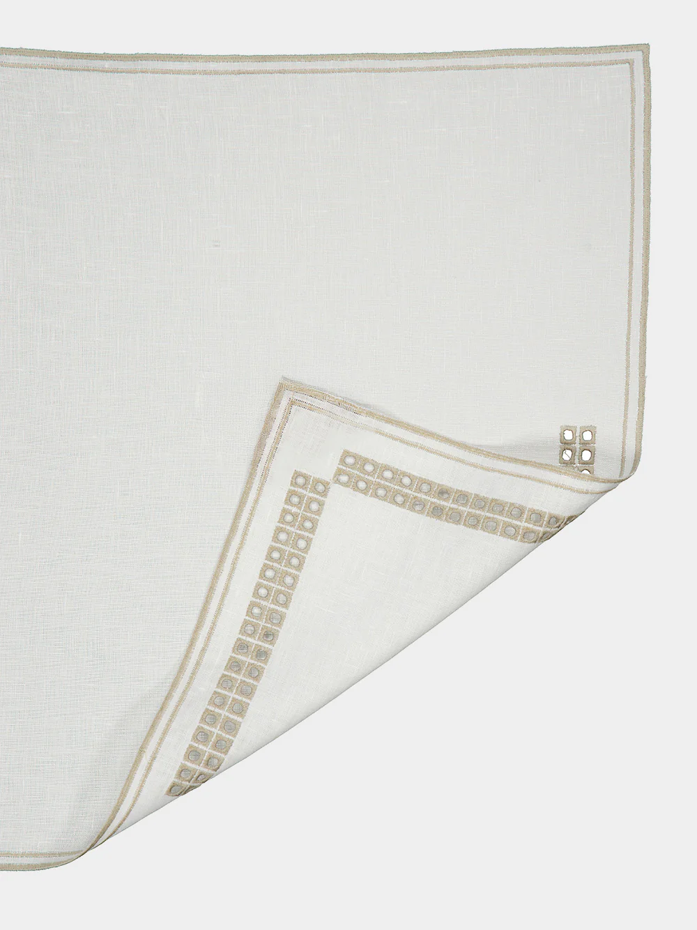 Erica Linen Napkin in Ivory and Mastice - Image 4