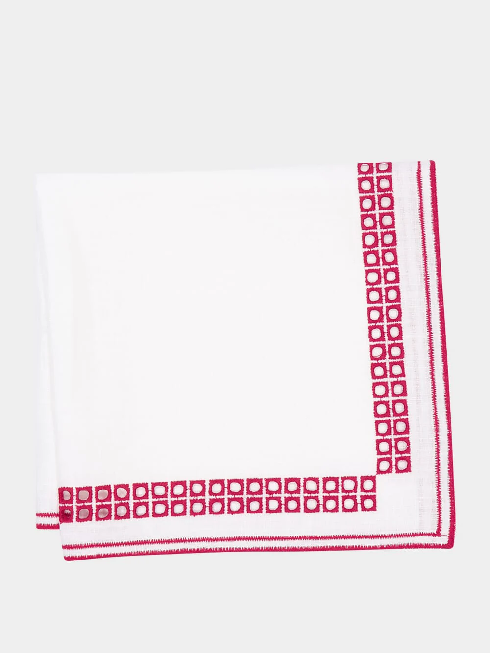 Erica Linen Napkin in Ivory and Red - Image 4
