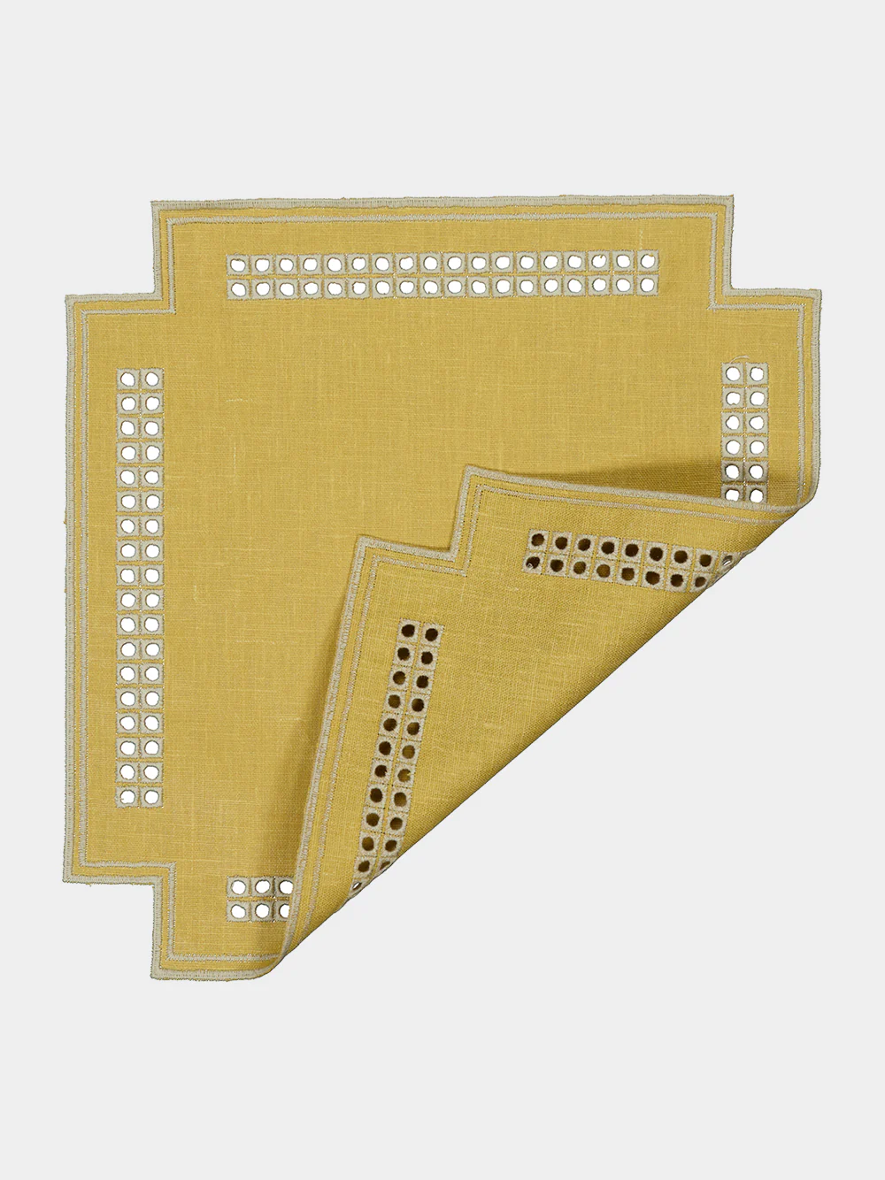 Erica Linen Placemat in Curry and Mastice - Image 3