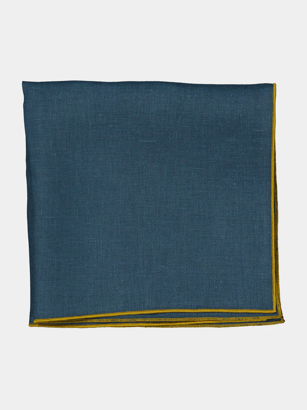 Filo Linen Napkin in Deep Blue and Curry - Image 2