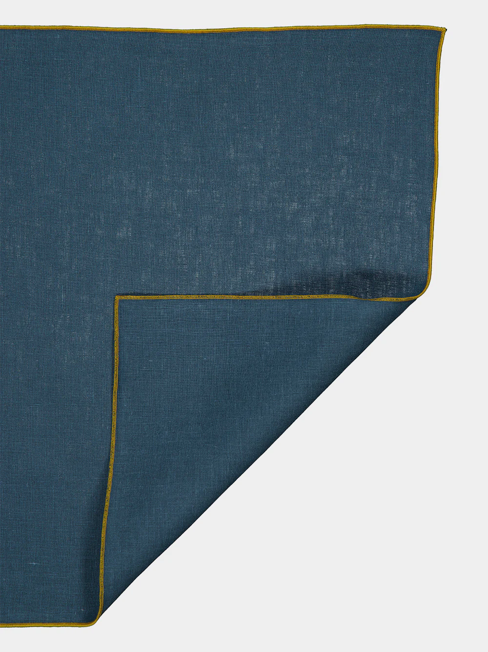 Filo Linen Napkin in Deep Blue and Curry - Image 3