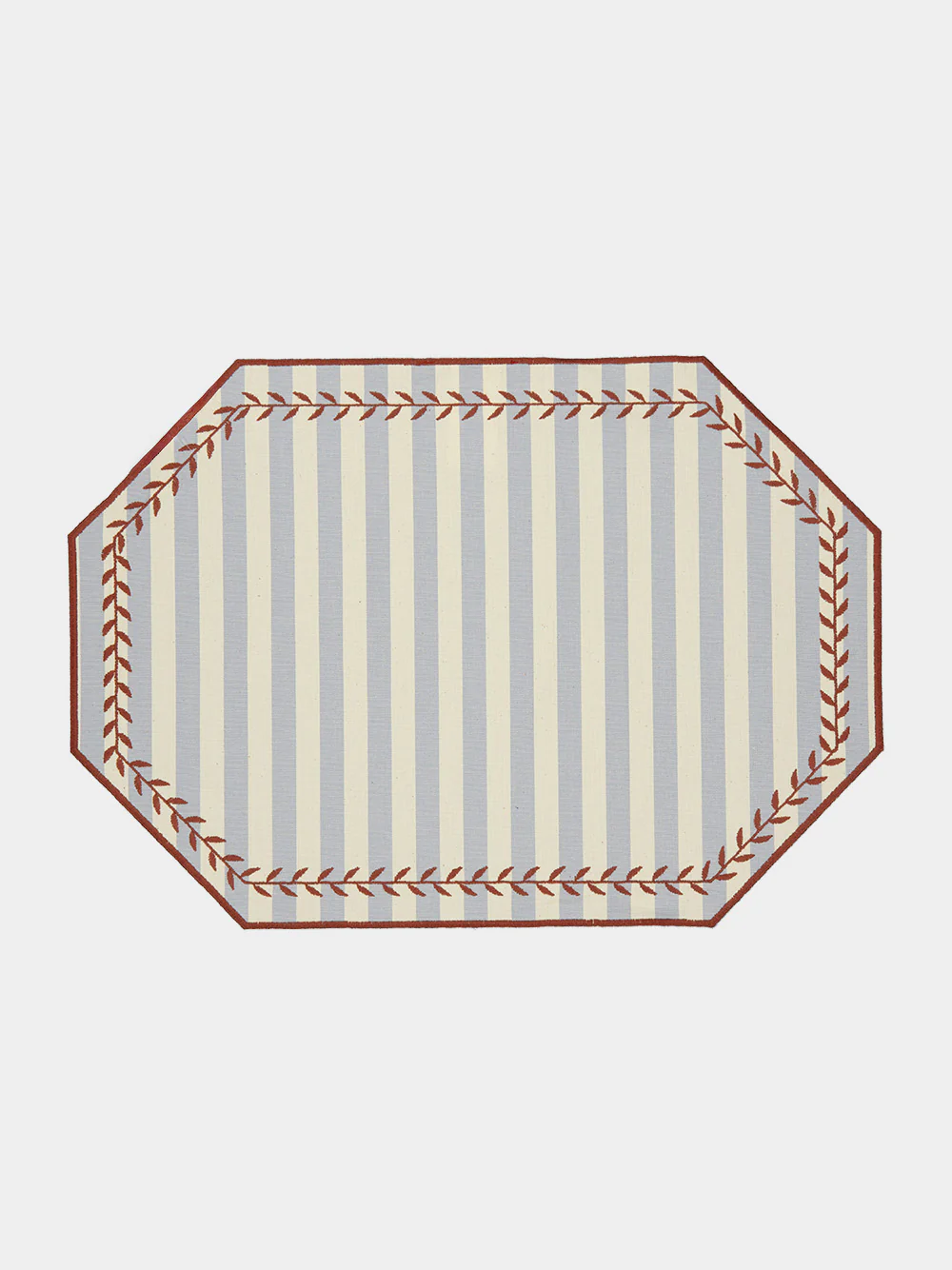 Lauro Cotton Placemat in Capri Blue Stripe and Terracotta