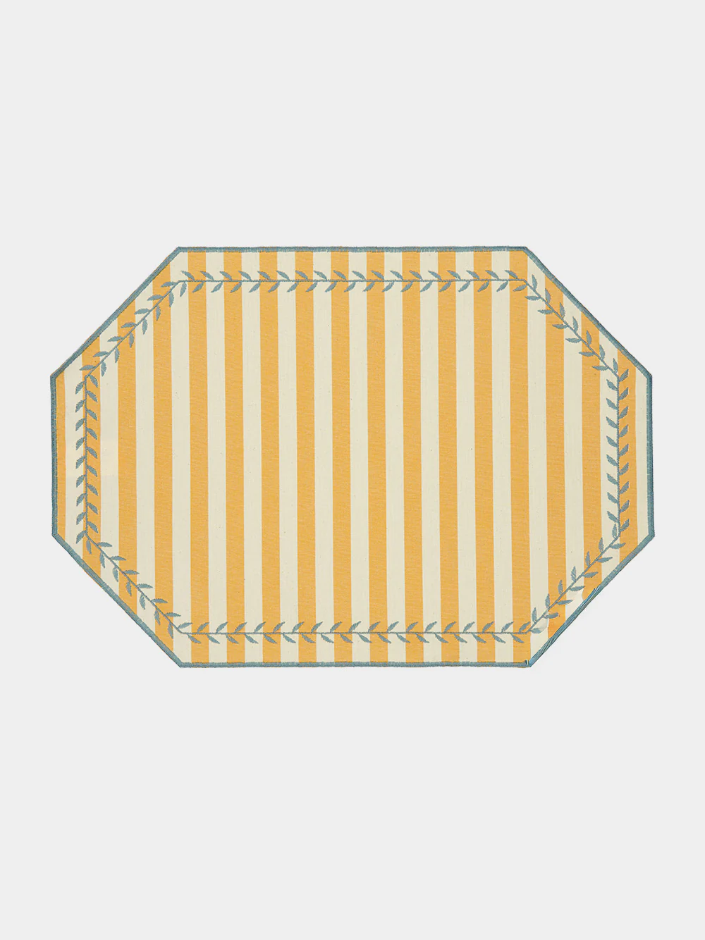 Lauro Cotton Placemat in Capri Stripe Pumpkin and Dolphin
