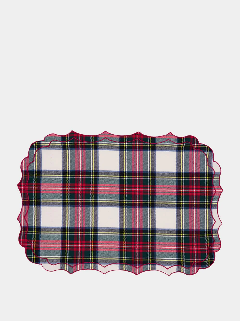 Scottish Florence Placemat in Ivory and Red