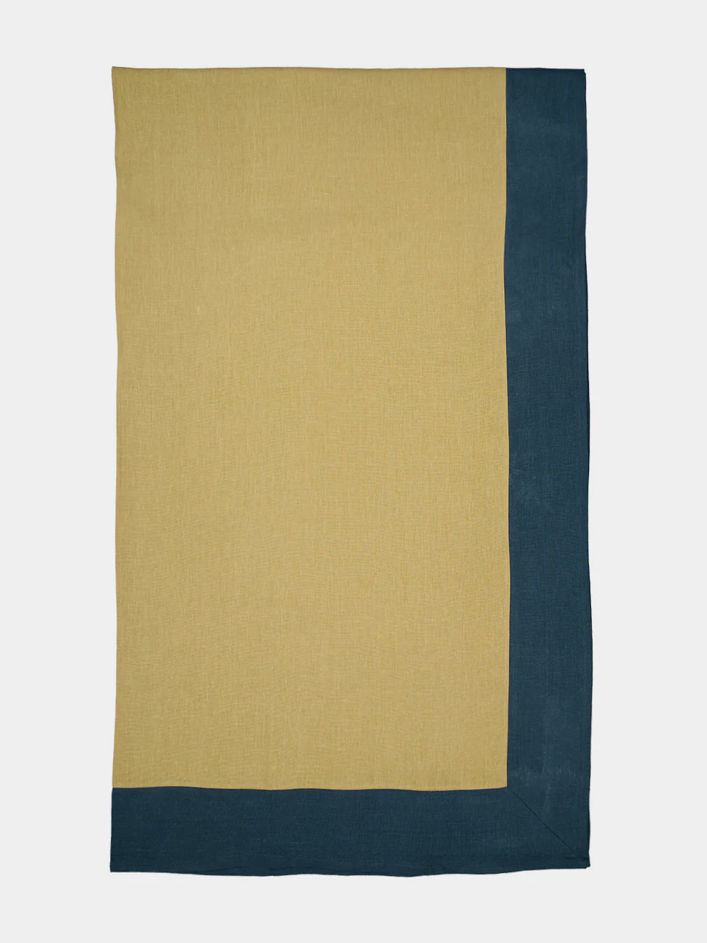 Yellow and Deep Blue Linen Tablecloth