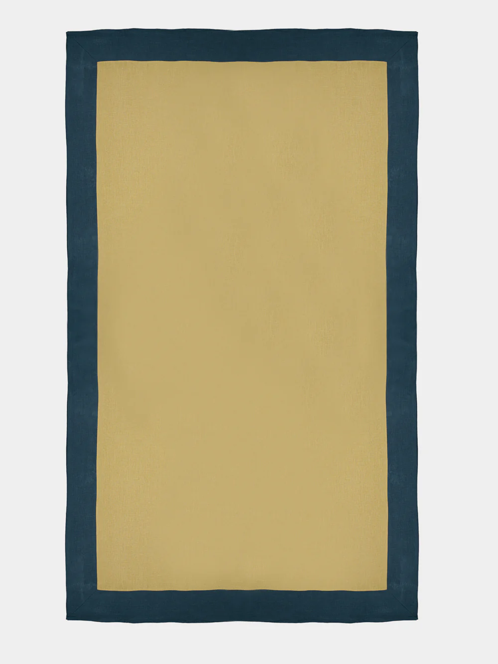 Yellow and Deep Blue Linen Tablecloth - Image 2