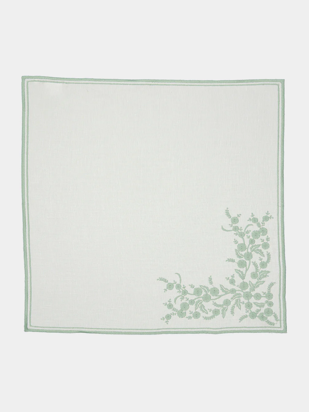 Venaria Linen Napkin in Ivory and Sage