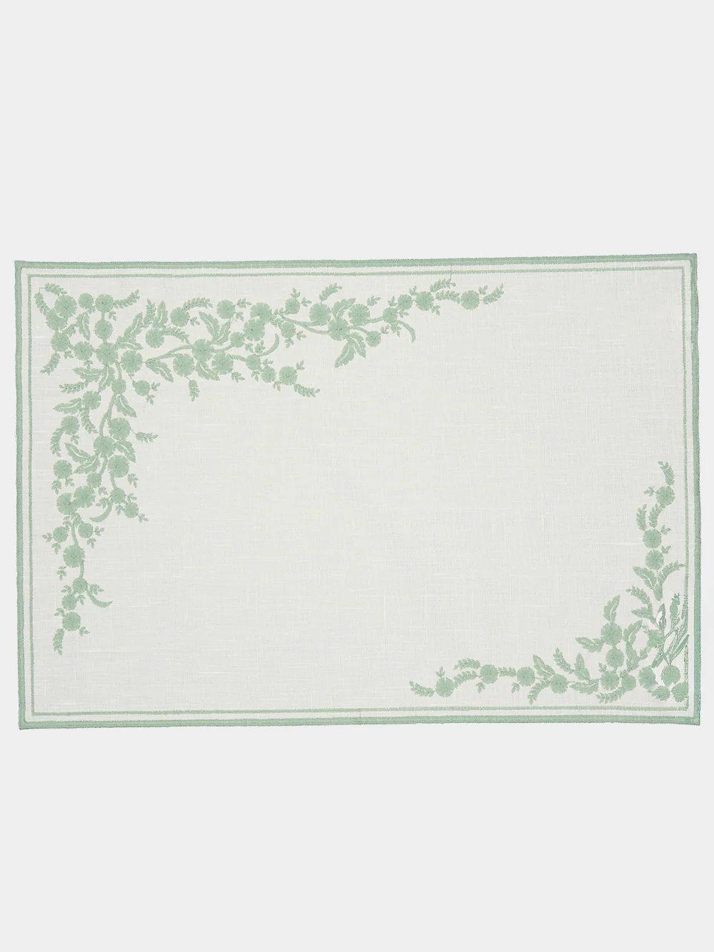 Venaria Linen Placemat in Ivory and Sage