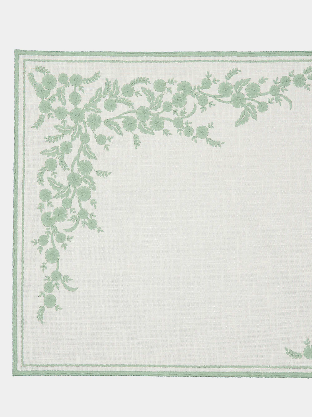 Venaria Linen Placemat in Ivory and Sage - Image 4