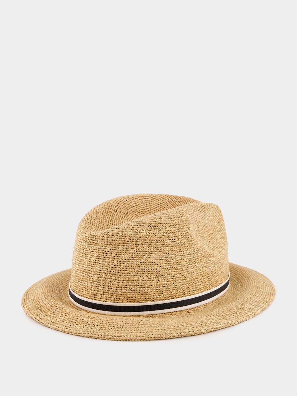 Raffia Wide-Brim Fedora Hat - Image 2