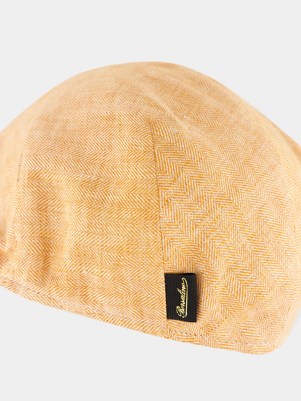 Ochre Herringbone Linen Eight Panel Cap - Image 5