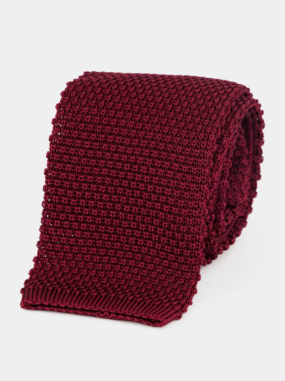 Amaranth Red Silk Knit Tie