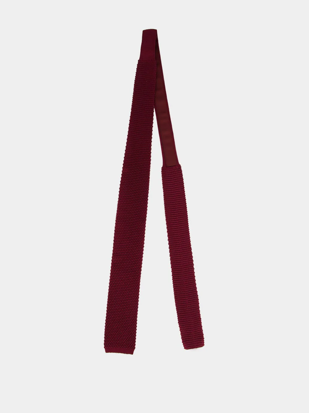 Amaranth Red Silk Knit Tie - Image 3