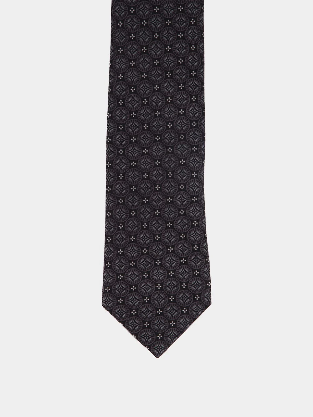 Anthracite Silk Geometric Tie - Image 3