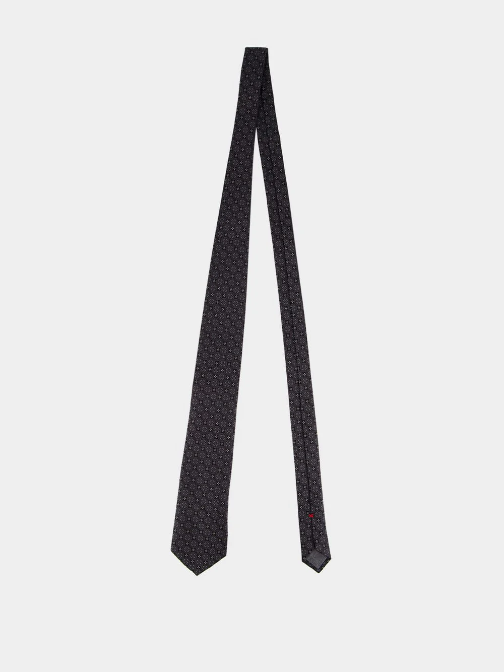 Anthracite Silk Geometric Tie - Image 4