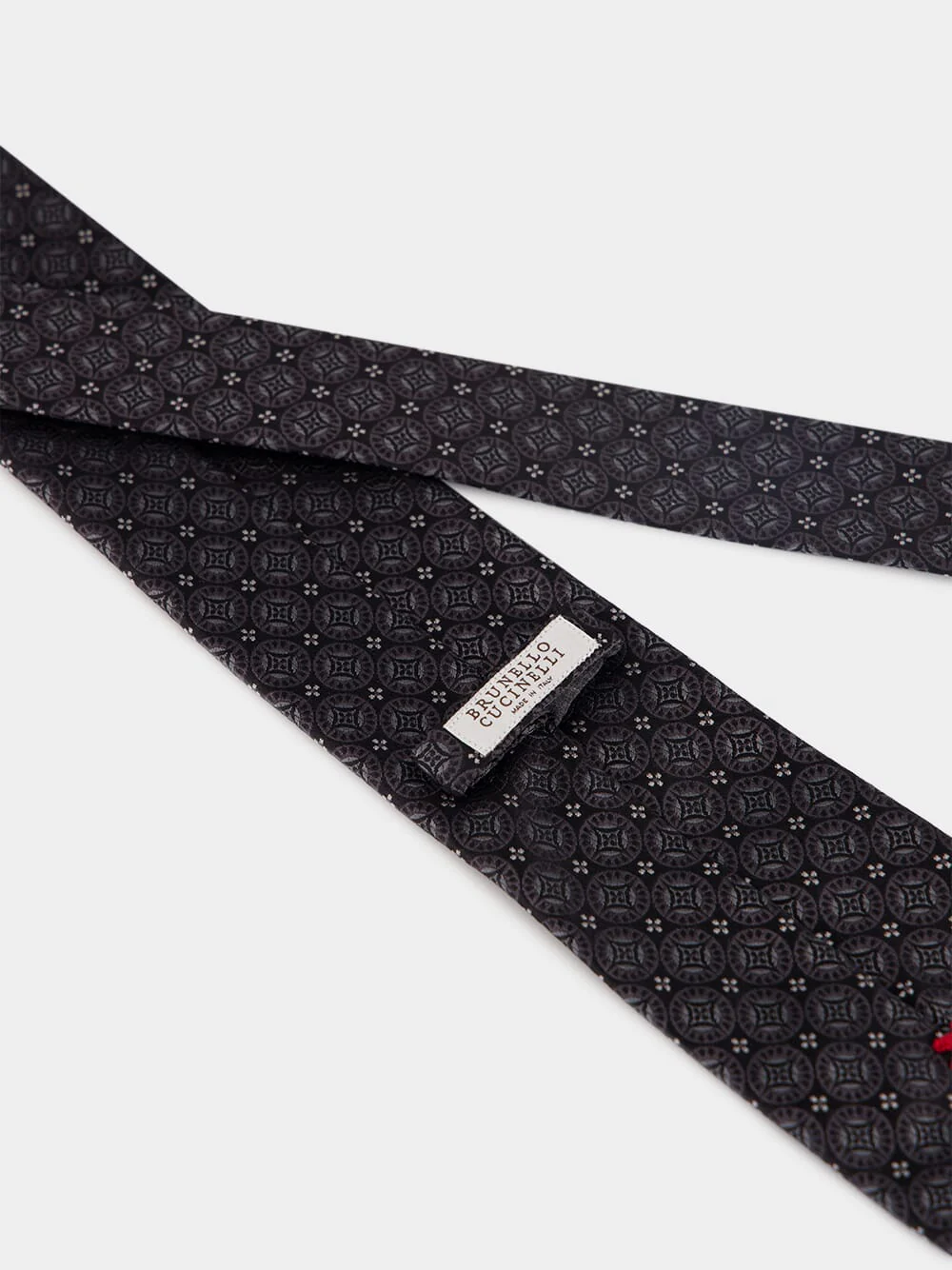 Anthracite Silk Geometric Tie - Image 5