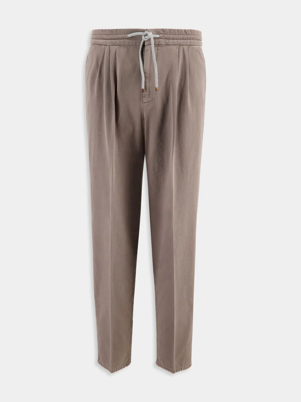 Beige Corduroy Drawstring Leisure Trousers