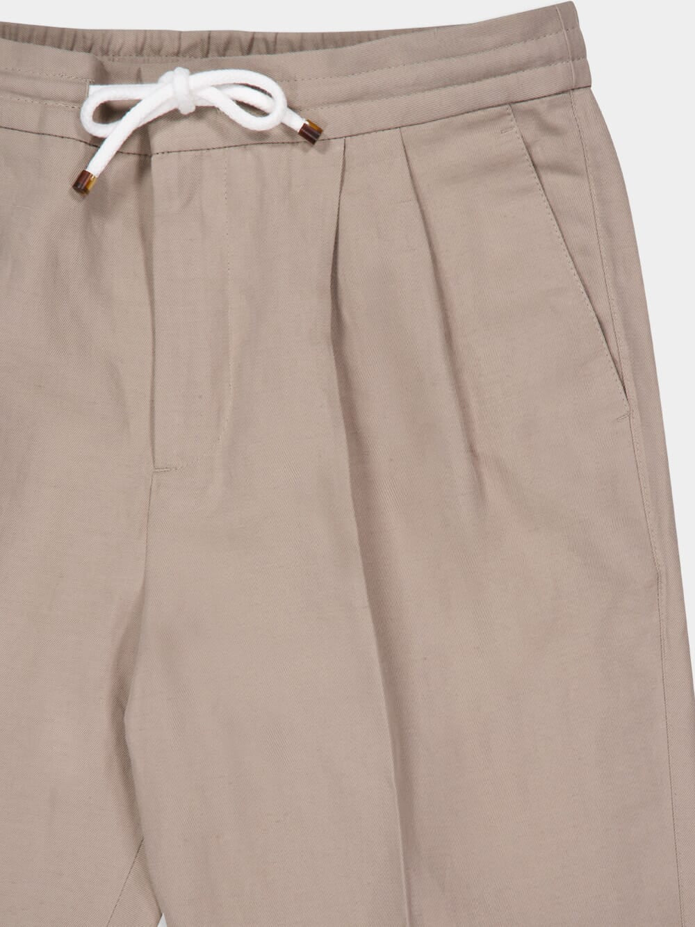 Beige Tapered-Leg Trousers - Image 3