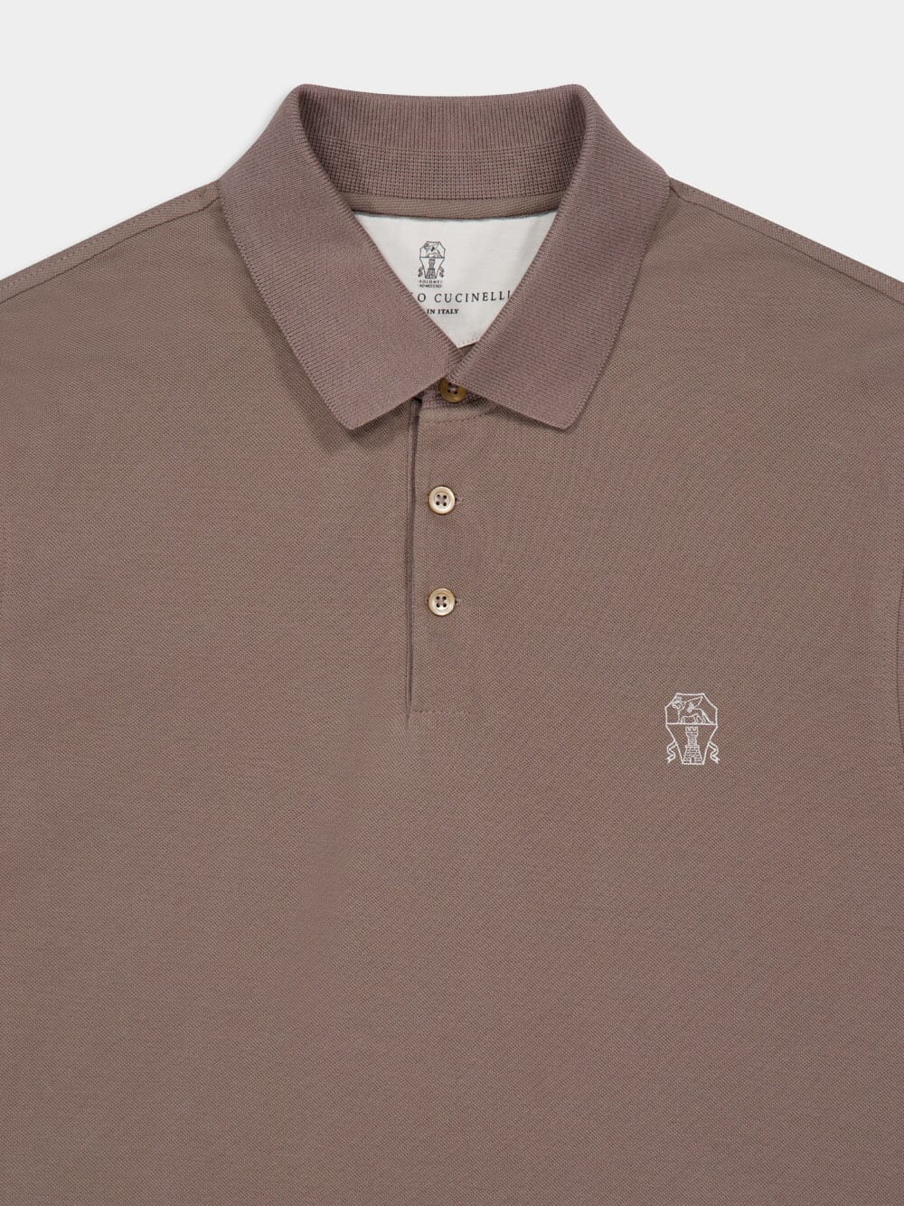 Brown Cotton Piqué Polo Shirt - Image 3