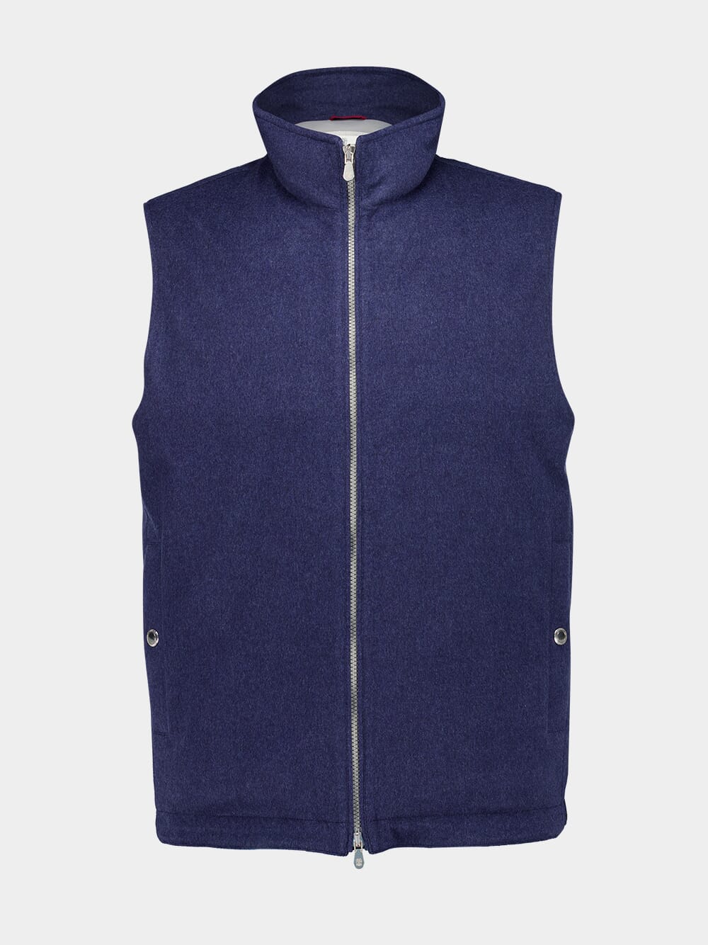 Blue Bonded Wool Flannel Down Vest - Image 2