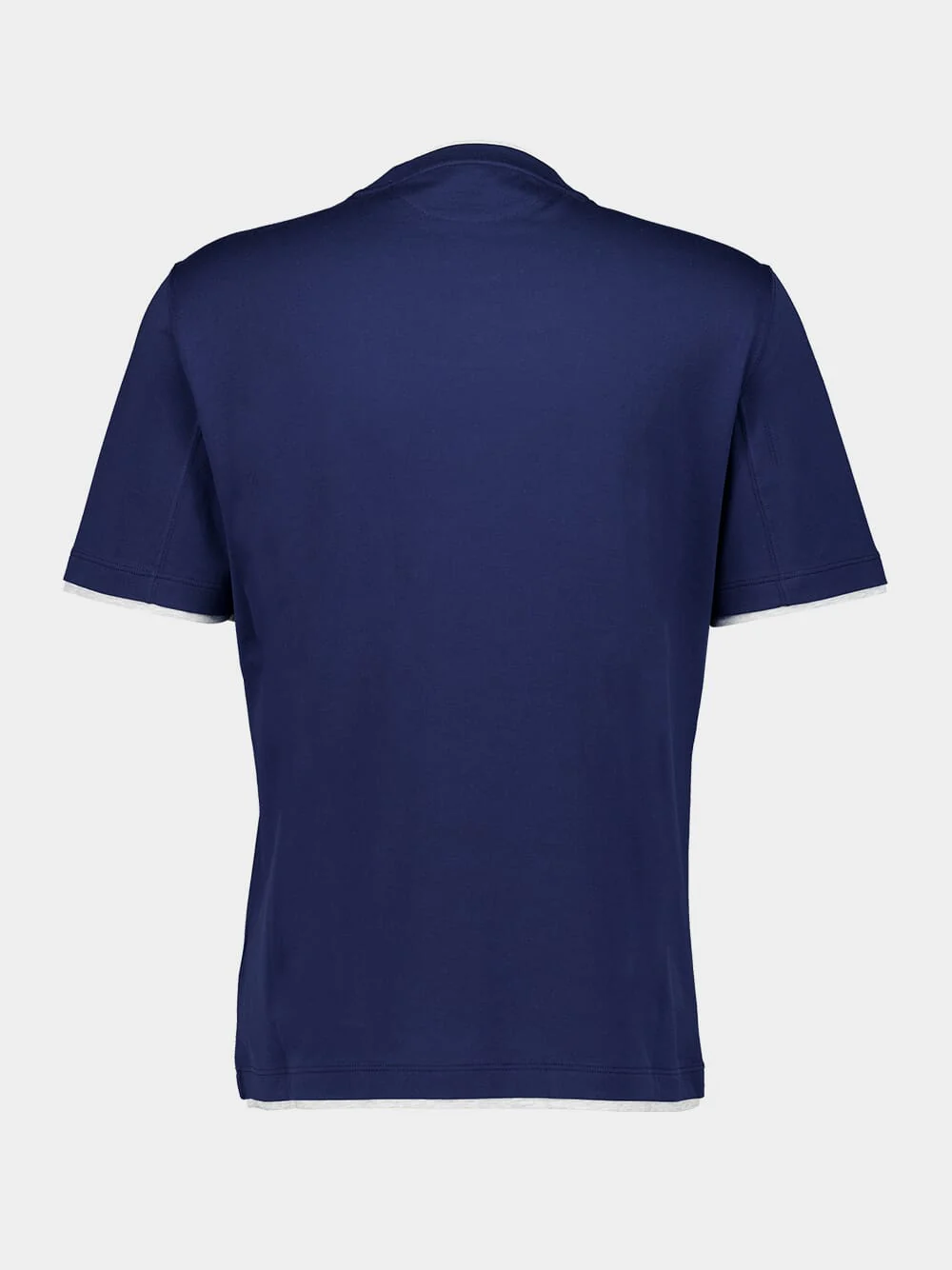 Blue Cotton Jersey T-Shirt with Faux-Layering - Image 2