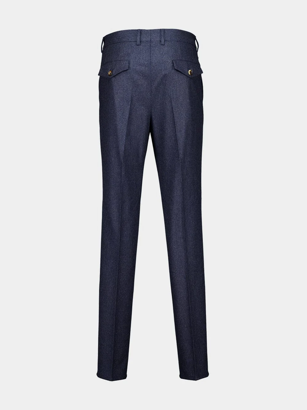 Blue Virgin Wool Flannel Trousers - Image 2