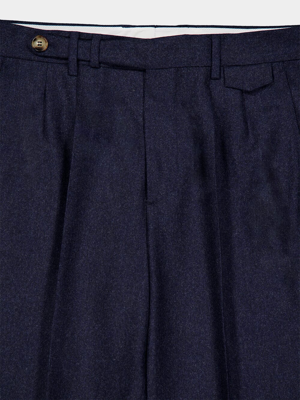 Blue Virgin Wool Flannel Trousers - Image 3