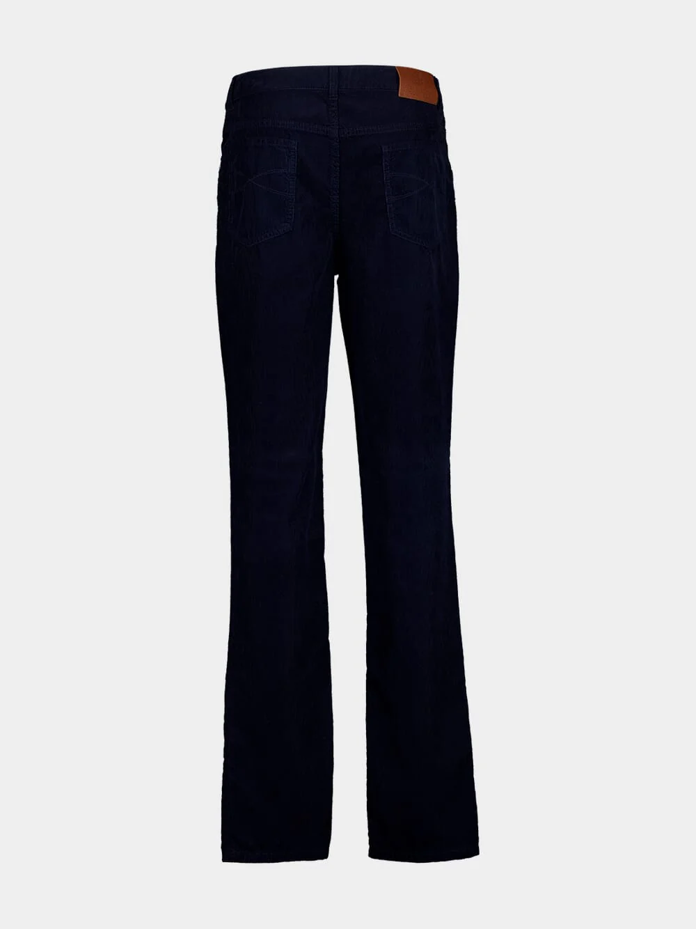 Dark Blue Corduroy Italian Fit Trousers - Image 2
