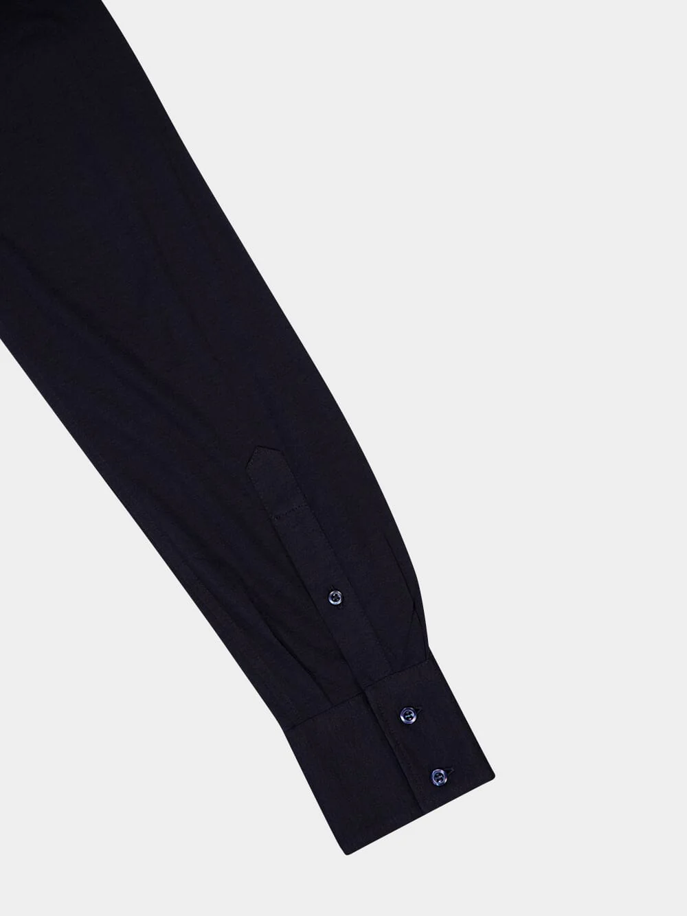 Dark Blue Silk-Cotton Spread Collar Shirt - Image 6