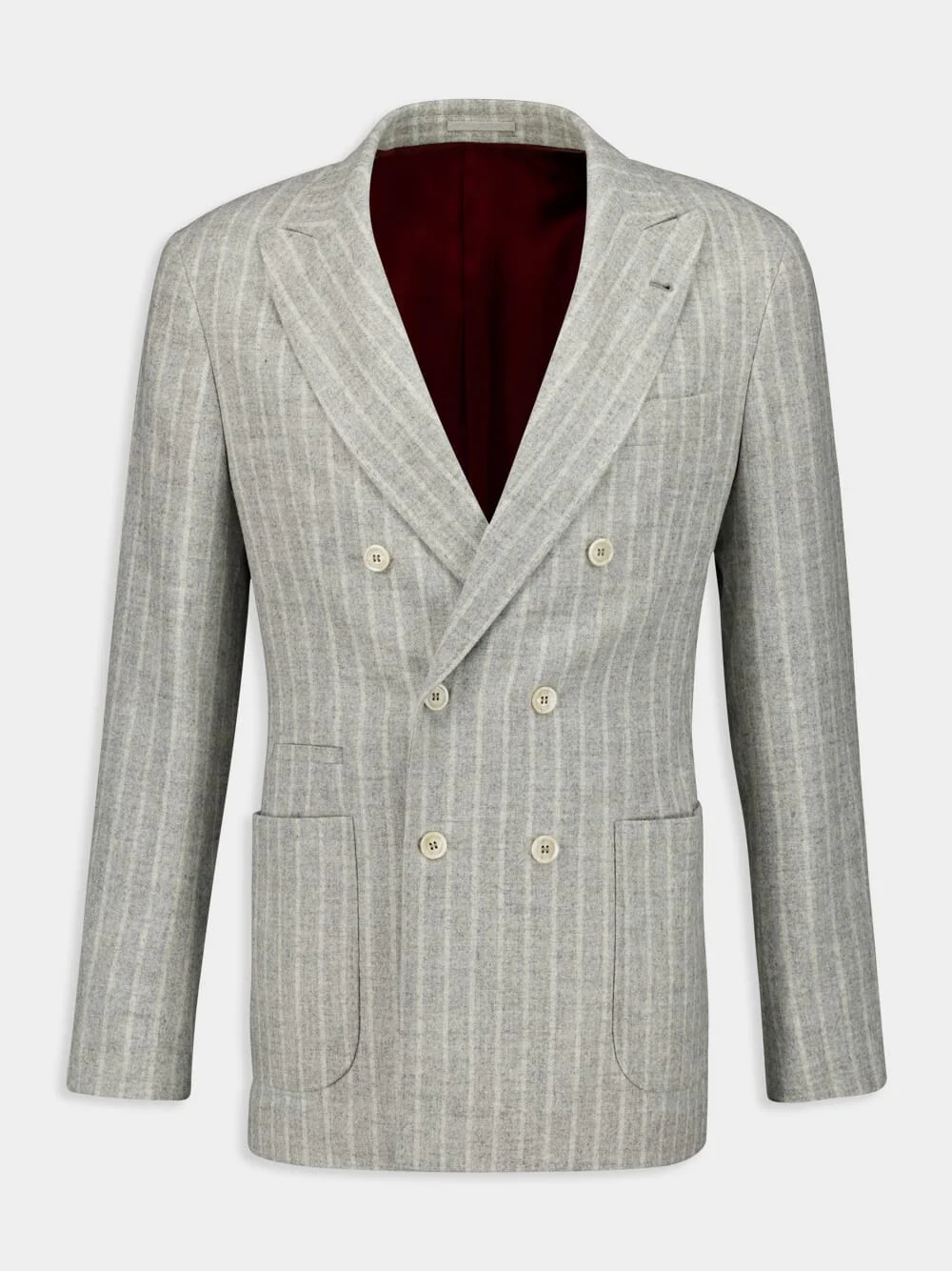 Grey Striped Alpaca Wool-Blend Suit