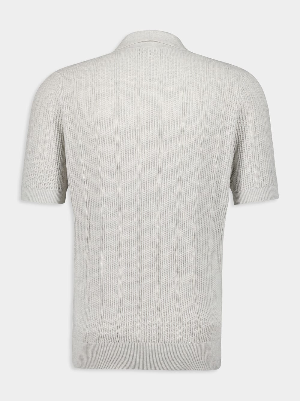 Light Grey Rib Knit Polo - Image 3