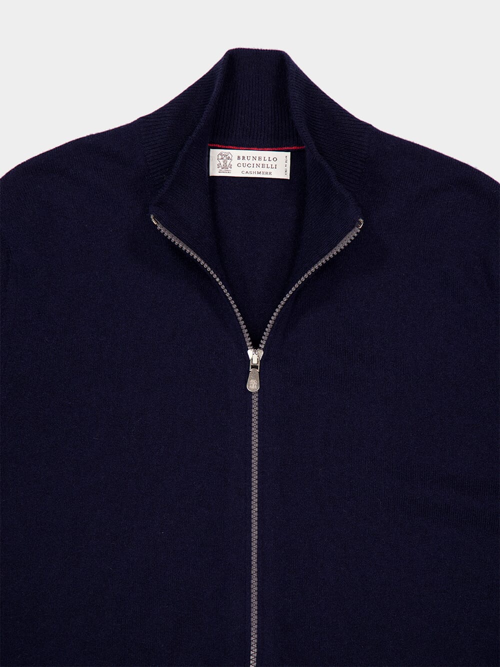 Navy Blue Cashmere Turtleneck Cardigan - Image 3