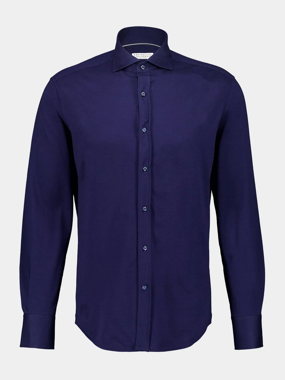 Navy Cotton Piqué Shirt - Image 2