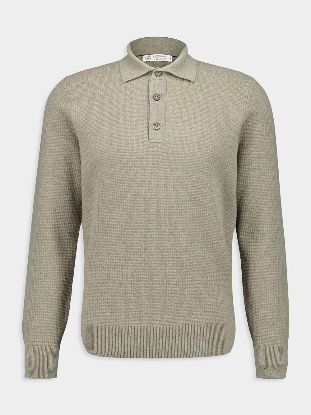 Olive Green Cashmere Knit Polo