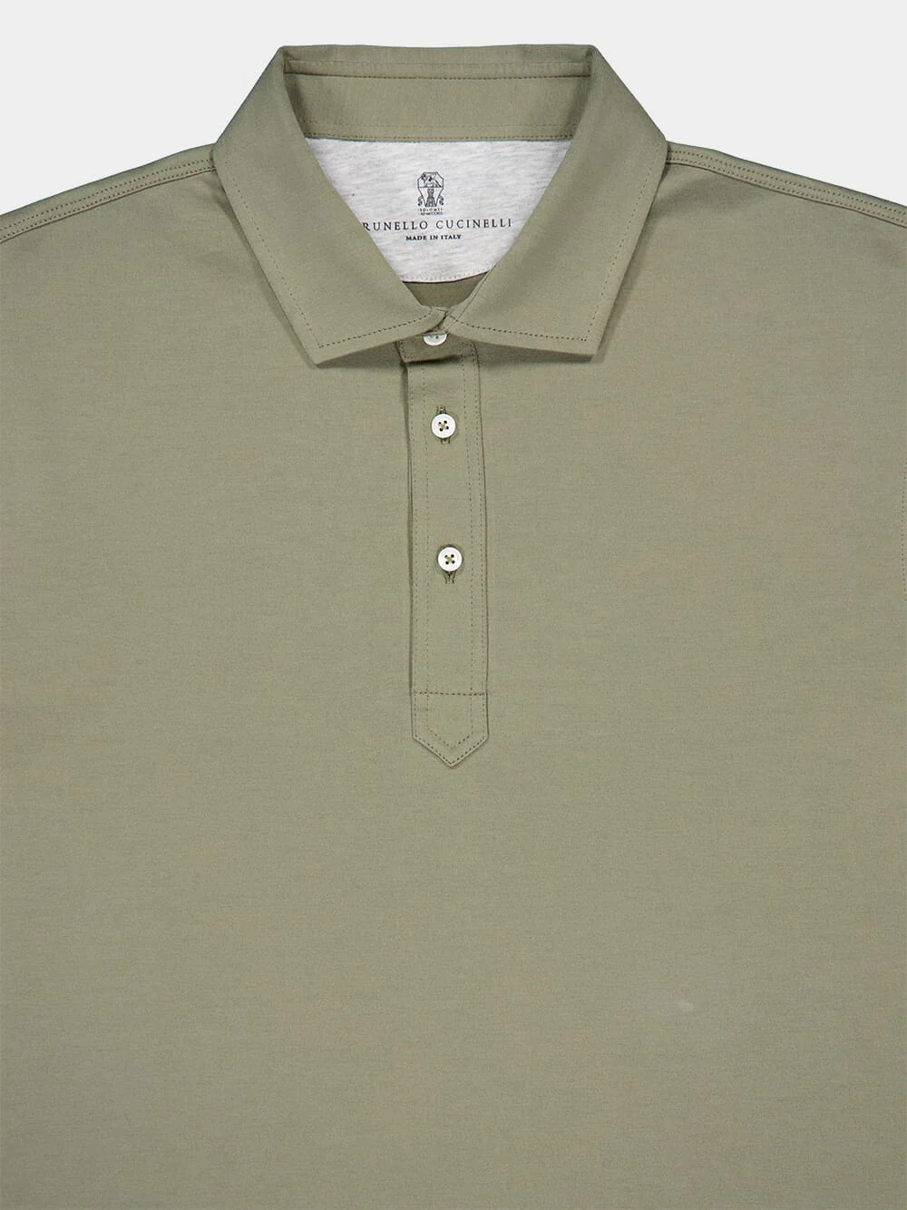 Olive Green Cotton Polo - Image 3