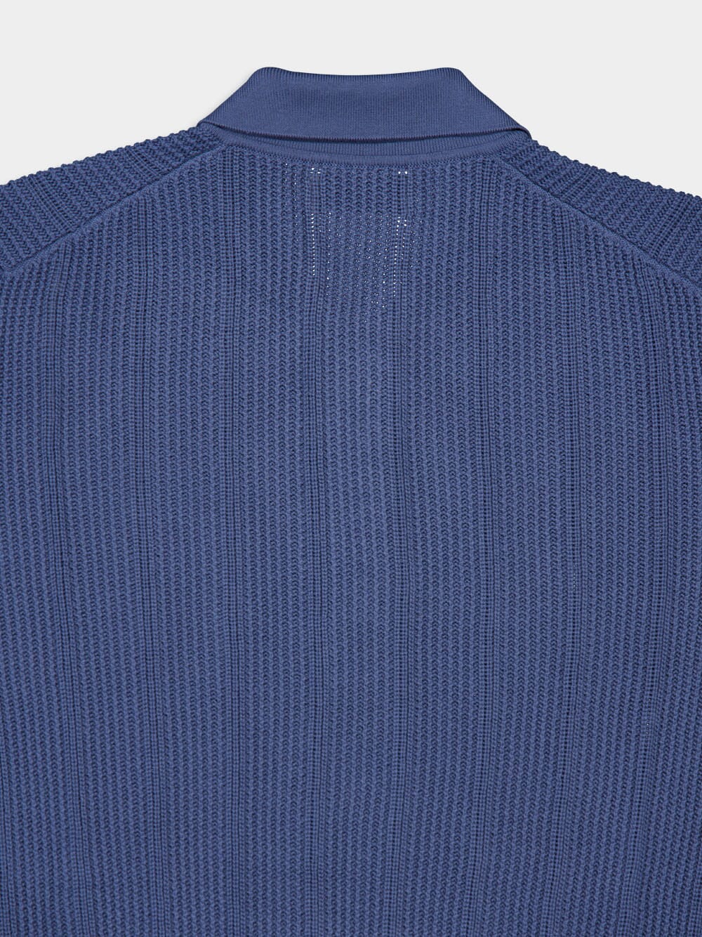 Oxford Blue Rib Knit Polo - Image 6