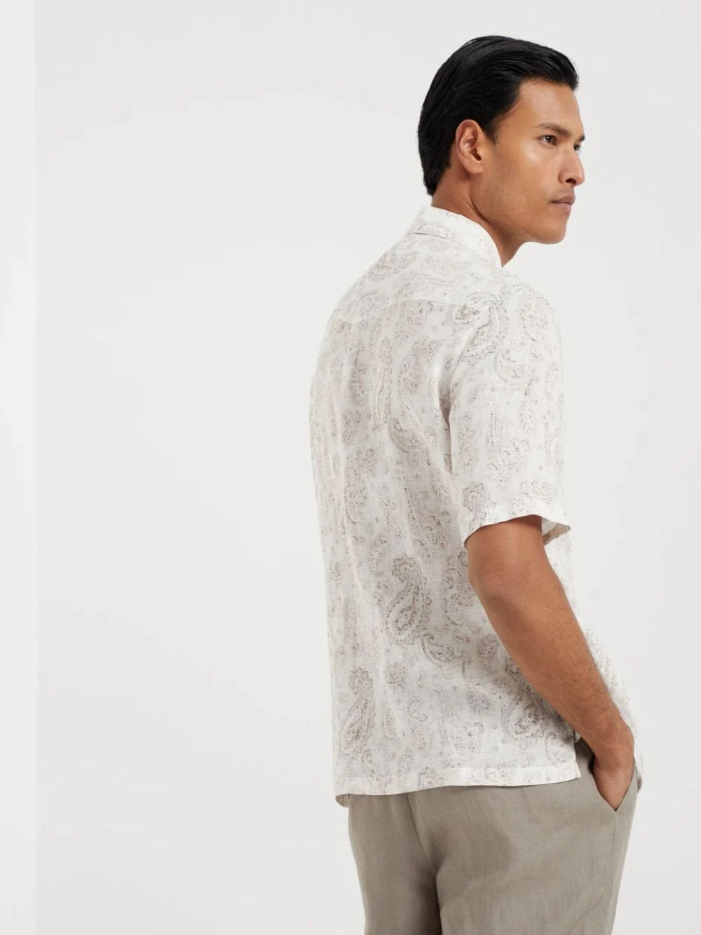 Paisley Linen Camp Collar Shirt - Image 4
