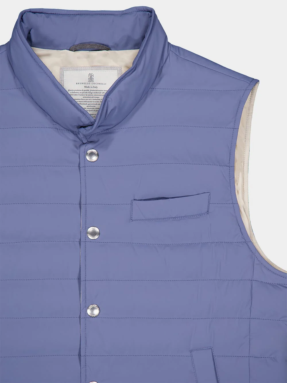 Quilted Padded Blue Vest - Image 3