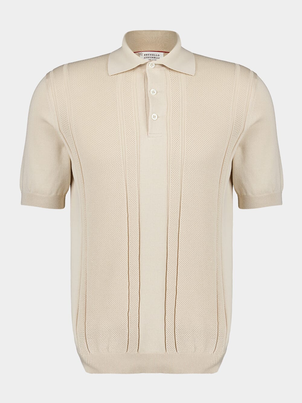 Textured Rib Knit Cotton Polo - Image 2