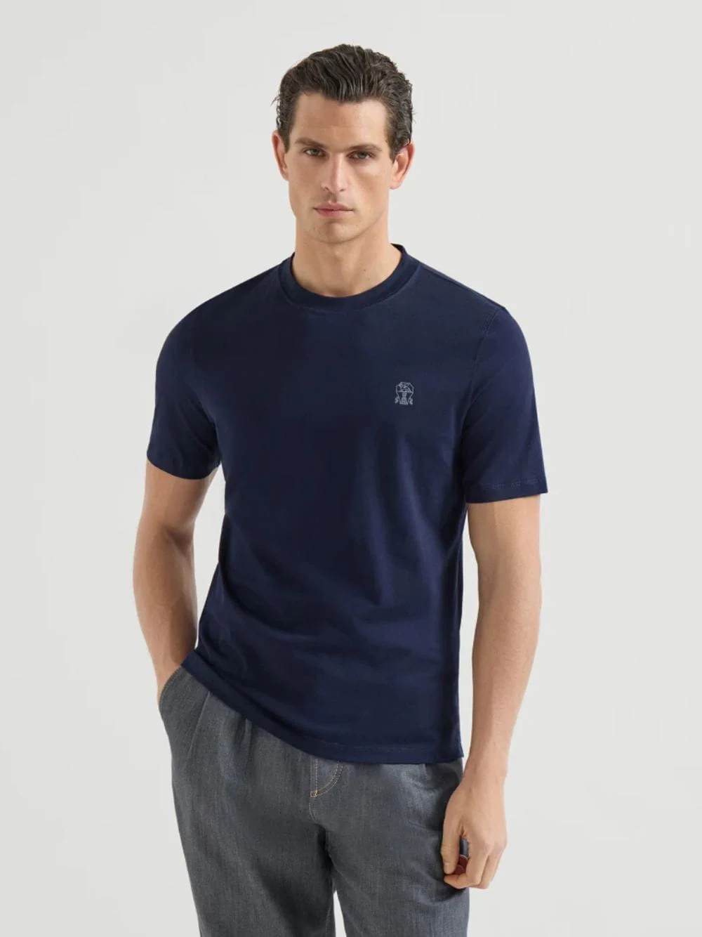 Cobalt Blue Cotton Jersey T-Shirt
