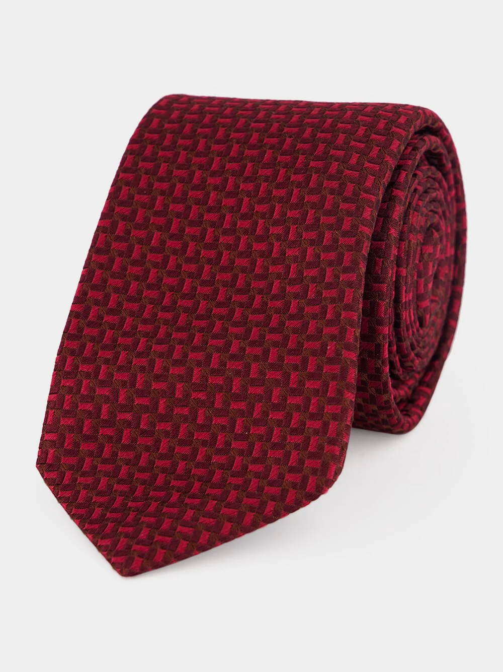 Dark Red Silk Tie