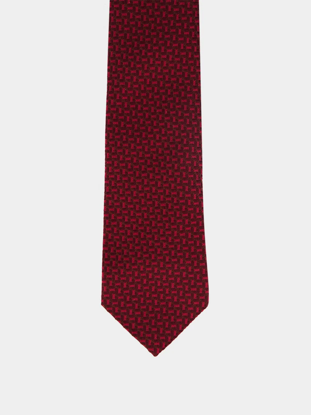 Dark Red Silk Tie - Image 2