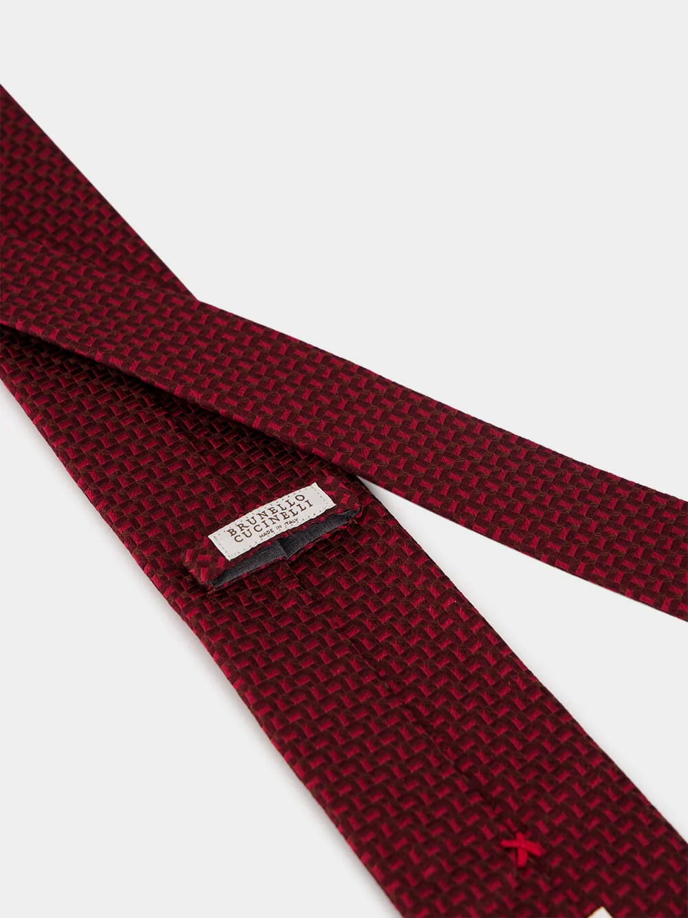 Dark Red Silk Tie - Image 4